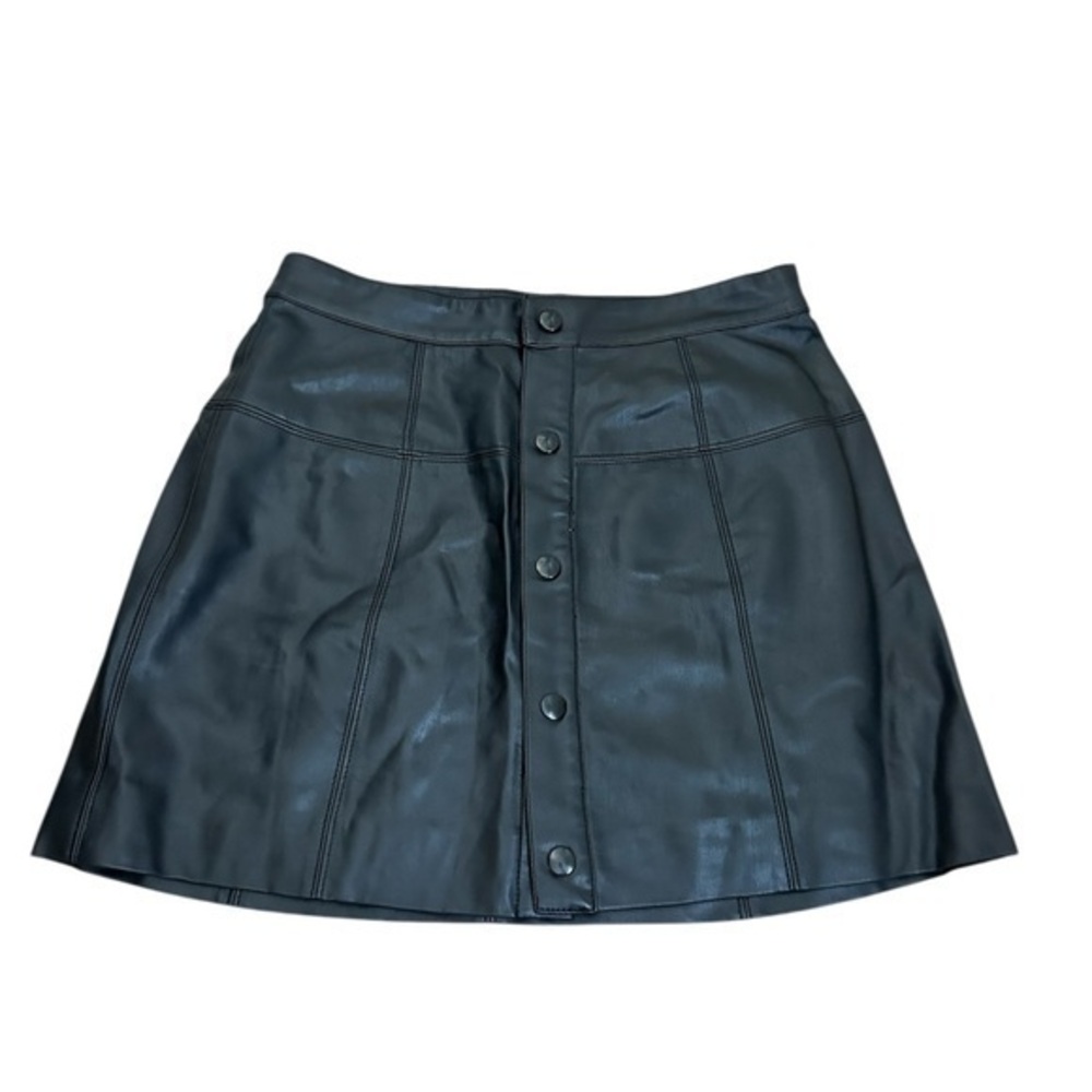 Free People Black Button-Down Mini Skirt